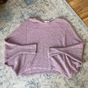 Mauve/Dusty Pink Bat Wing Sleeve Sweater